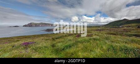 Ballyferrer , sur la péninsule de Dingle et vers les trois Sœurs (Munster, Irlande du Sud-Ouest) Banque D'Images