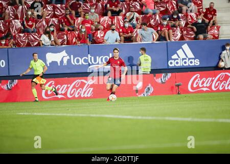 Pampelune, Espagne. 12 août 2021. Javi Martinez (milieu de terrain; CA Osasuna) en action pendant le football espagnol de la Liga Santander, match entre CA Osasuna et RCD Español au stade de Sadar.(score final; CA Osasuna 0:0 RCD Español) Credit: SOPA Images Limited/Alay Live News Banque D'Images