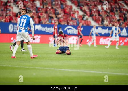 Pampelune, Espagne. 12 août 2021. Unai Garcia (défenseur; CA Osasuna) en action pendant le football espagnol de la Liga Santander, match entre CA Osasuna et RCD Español au stade de Sadar.(score final; CA Osasuna 0:0 RCD Español) Credit: SOPA Images Limited/Alay Live News Banque D'Images