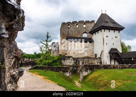 Le vieux château de Celje en Slovénie Fortification médiévale dans les Alpes Juliennes région de Styrie. Banque D'Images
