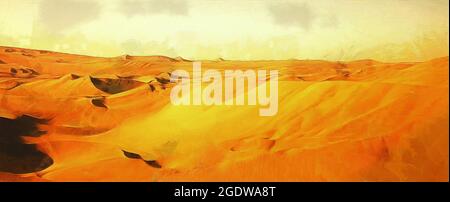 Vue sur les dunes de sable. Travail artistique sur le thème de la nature Banque D'Images
