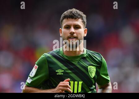 NOTTINGHAM, Royaume-Uni, 14 AOÛT Emiliano Marcondes de l'AFC Bournemouth lors du match de championnat Sky Bet entre Nottingham Forest et Bournemouth au City Ground, Nottingham, le samedi 14 août 2021. (Crédit : Jon Hobley | MI News) Banque D'Images