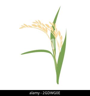 Élément de conception d'épis de riz ou de blé doré. Céréales agricoles. Épillets de riz Icon Illustration de Vecteur