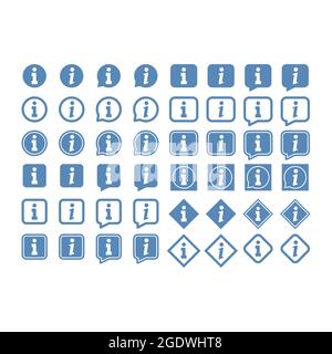 Ensemble d'icônes vecteur d'information. Bouton d'information ou d'aide dans la zone. Illustration de Vecteur