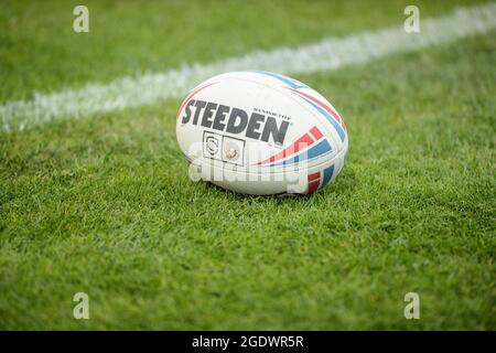 Hull, Angleterre - 13 août 2021 - vue générale, Wigan Waririors Steedon ball pendant la Ligue de rugby Betfred Super League Hull Kingston Rovers vs Wigan Warriors à Hull College Craven Park, Hull, Royaume-Uni Dean Williams Banque D'Images
