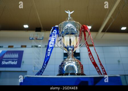 Sheffield, Royaume-Uni. 15 août 2021. English Institute of Sport Sheffield, South Yorkshire, 15 août 2021 Betfred Wheelchair Challenge Cup final Leeds Rhinos vs Argonauts Skeleton Army. Trophée final de la coupe du défi en fauteuil roulant de Betfred crédit: Touchlinepics/Alamy Live News Banque D'Images