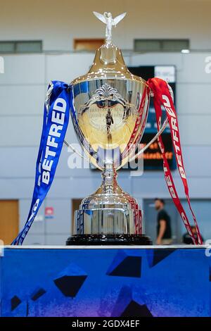 Sheffield, Royaume-Uni. 15 août 2021. English Institute of Sport Sheffield, South Yorkshire, 15 août 2021 Betfred Wheelchair Challenge Cup final Leeds Rhinos vs Argonauts Skeleton Army. Trophée final de la coupe du défi en fauteuil roulant de Betfred crédit: Touchlinepics/Alamy Live News Banque D'Images