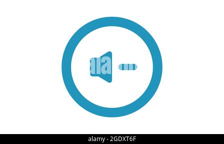 Diminuez le symbole de volume illustration vectorielle de style plat. Illustration de Vecteur