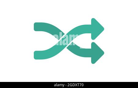 Icône de lecture aléatoire par flèche, illustration vectorielle pour l'application Web mobile. Illustration de Vecteur