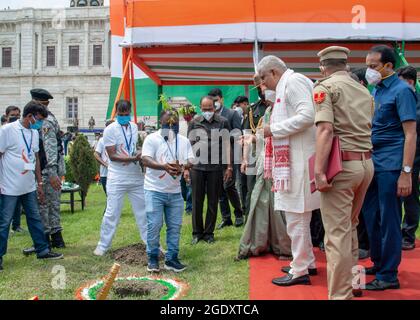 Kolkata, Inde. 14 août 2021. Célébration Azadi Ka Amrit MahotSAV à Kolkata lors de la commémoration du 75e jour de l'indépendance de l'Inde. (Photo par Amlan Biswas/Pacific Press) crédit: Pacific Press Media production Corp./Alay Live News Banque D'Images