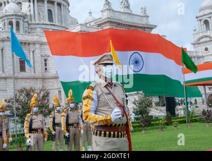 Kolkata, Inde. 14 août 2021. Célébration Azadi Ka Amrit MahotSAV à Kolkata lors de la commémoration du 75e jour de l'indépendance de l'Inde. (Photo par Amlan Biswas/Pacific Press) crédit: Pacific Press Media production Corp./Alay Live News Banque D'Images