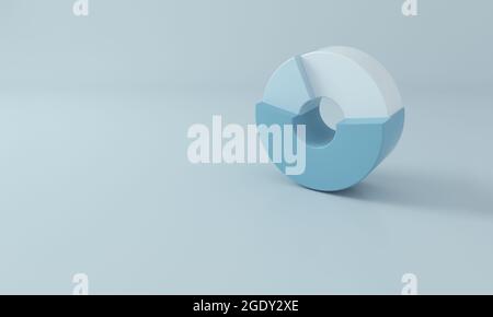 Graphique de données en cercle bleu sur fond bleu, analyse des données de l'interface graphique. rendu 3d. Banque D'Images