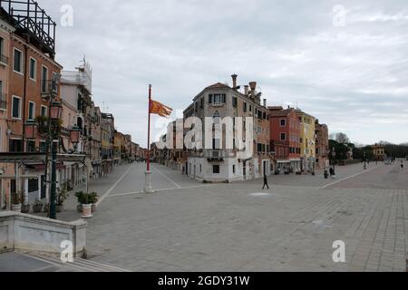 Une vue générale des rues, pendant la maladie du coronavirus à Venise, Italie 9 mars 2020 Banque D'Images