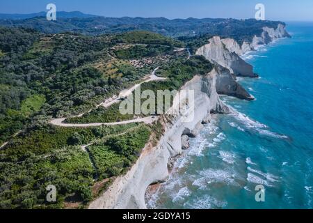 Akra Drastis - Cap Drastis, point le plus au nord-ouest de l'île de Corfou, île Ionienne en Grèce Banque D'Images