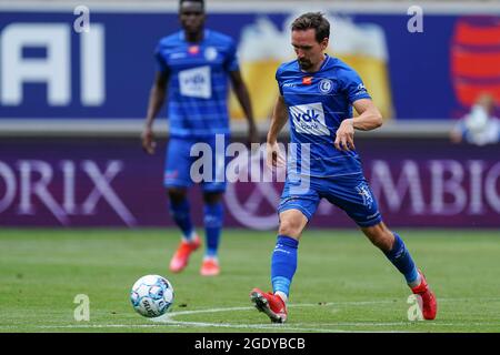 GENT, BELGIQUE - AOÛT 15 : Sven Kums de KAA Gent lors du match Jupiler Pro League entre KAA Gent et KV Mechelen à l'arène de Ghelamco le 15 août 2021 à Gand, Belgique (photo de Joris Verwijst/Orange Pictures) Banque D'Images