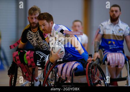 Sheffield, Royaume-Uni. 15 août 2021. English Institute of Sport Sheffield, South Yorkshire, 15 août 2021 Betfred Wheelchair Challenge Cup final Leeds Rhinos vs Argonauts Skeleton Army. James Simpson de Leeds Rhinos crédit: Touchlinepics/Alay Live News Banque D'Images