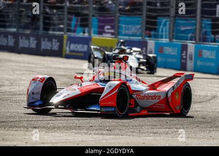 29 Sims Alexander (gbr), Mahindra Racing, Mahinda M7Electro, action pendant l'ePrix de Berlin 2021, 8e rencontre du Championnat du monde de Formule E 2020-21, sur le circuit de rue de l'aéroport de Tempelhof du 14 au 15 août, à Berlin, Allemagne - photo Xavi Bonilla / DPPI Banque D'Images