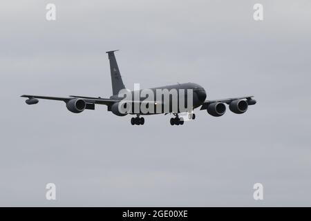 60-0033, un Boeing KC-135R Stratotanker exploité par la United States Air Force (92e et 141e escadres de ravitaillement en vol), à l'aéroport international de Prestwick. Banque D'Images