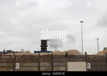 Usine de production de béton et de ciment à ENCI, IJmuiden, pays-bas Banque D'Images