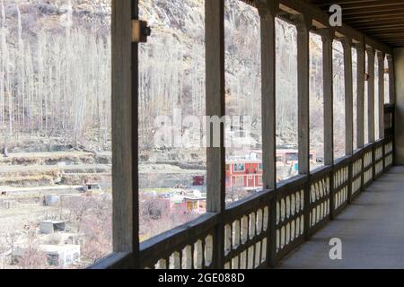 La vue forme le fort Altit dans la vallée de Hunza à Gilgit Baltistan, Pakistan Banque D'Images
