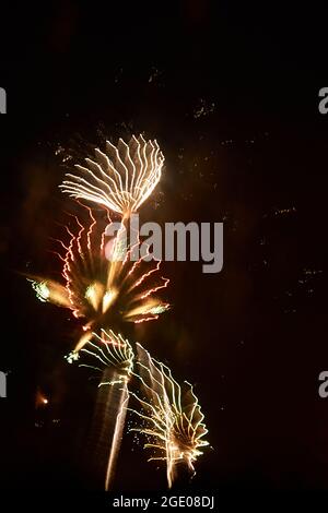 Feu d'artifice château dans la célébration des fallas de Valence dutante la nuit de la nit de la FOC Banque D'Images