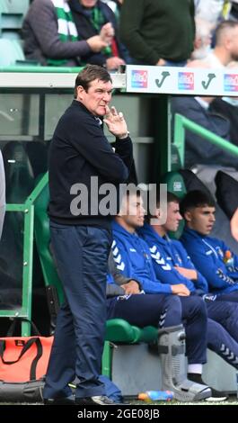 Easter Road Stadium.Édimbourg. Scotland.UK 15 août 21. Hibernian vs Kilmarnock. Coupe écossaise Premier Match Kilmarnock. Directeur Tommy Wright crédit: eric mccowat/Alay Live News Banque D'Images