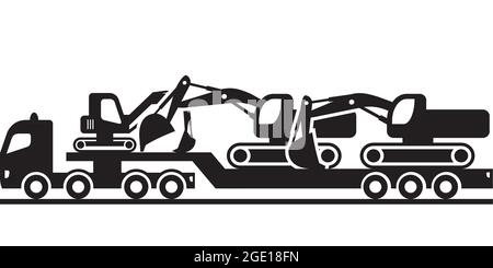 Machines de construction pour camions lourds - illustration vectorielle Illustration de Vecteur