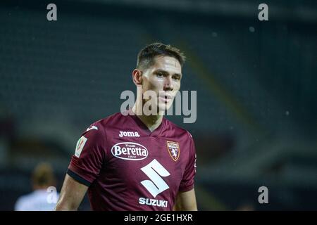 SASA Lukic du FC Torino déception lors du match de Coppa Italia entre le FC Torino et le Cremonese américain. Turin a gagné 4-1 après les penalites Banque D'Images