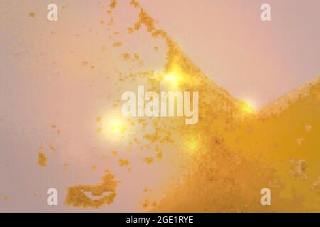 Motif abstrait rose, jaune et or à l'encre alcoolisée avec texture marbre Illustration de Vecteur