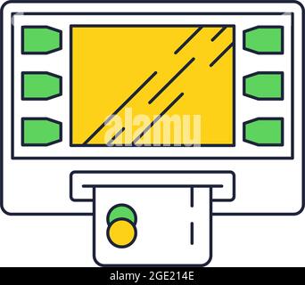 Schéma de machine de paiement ATM icône plate vecteur Illustration de Vecteur