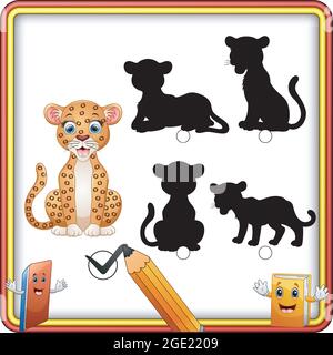 Ombre assortie de la bande dessinée guépard Illustration de Vecteur