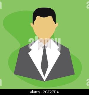 Icône d'avatar masculin. Vecteur de l'homme en costume d'affaires, icône d'homme d'affaires professionnel. Illustration de Vecteur