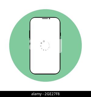 Smartphone avec icône de mise en mémoire tampon isolée sur fond blanc. Icône de la technologie et du gadget. Illustration de Vecteur