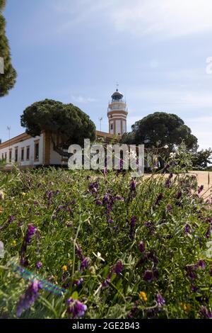 Le phare de Mazagon, Huelva, Espagne Banque D'Images