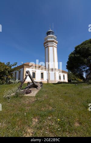 Le phare de Mazagon, Huelva, Espagne Banque D'Images