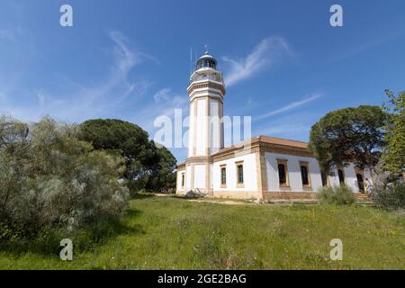 Le phare de Mazagon, Huelva, Espagne Banque D'Images