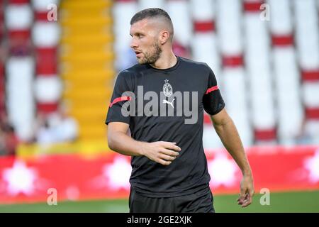 Ante Rebic (Milan) portrait pendant l'échauffement pendant l'AC Milan vs Panathinaikos FC, match de football amical, Trieste - photo .LiveMedia/Ettore Griffoni Banque D'Images