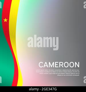 Abstrait agitant le drapeau du cameroun. Fond créatif pour un motif cartes de fête patriotique. Affiche nationale. Etat cameroun couverture patriotique, livret, prospectus Illustration de Vecteur