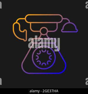 Icône de vecteur de dégradé de téléphone vintage pour thème sombre Illustration de Vecteur