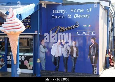 Marcos Cafe, Paget Road, Barry Island, pays de Galles du Sud, 2021 Banque D'Images