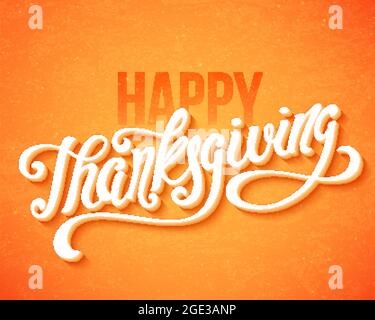 Affiche du jour de Thanksgiving avec lettres dessinées à la main. Illustration vectorielle. Illustration de Vecteur