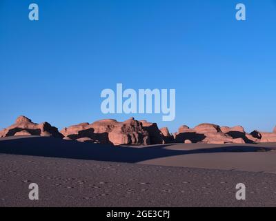 paysage de yardang formes de terrain dans le parc national géologique près de dunhuang, province de gansu, chine Banque D'Images