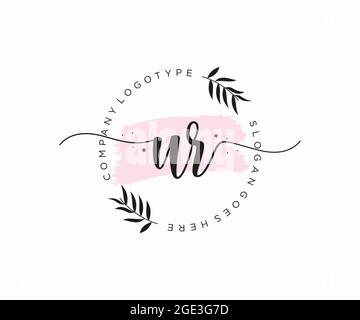 UR féminine logo beauté monogramme et élégant logo design, écriture logo de la signature initiale, mariage, mode, floral et botanique avec la création Illustration de Vecteur