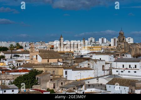 Le paysage urbain de Jerez de la Frontera dans la province de Cadix Andalousie, Espagne. Banque D'Images