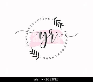 YR logo féminine beauté monogramme et élégant logo design, écriture logo de la signature initiale, mariage, mode, floral et botanique avec la création Illustration de Vecteur