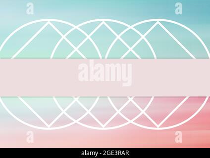 Composition de formes et de cercles blancs sur fond coloré Banque D'Images