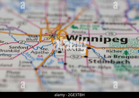 Saint Anne Saskatchewan Canada sur une carte routière ou une carte de géographie Banque D'Images