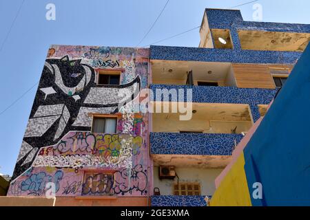 Le quartier pauvre d'Ouzai, banlieue sud, Beyrouth, Liban. Banque D'Images