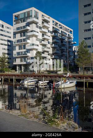 Zone de réaménagement portuaire à Odense, Danemark avec une architecture de logement moderne Banque D'Images