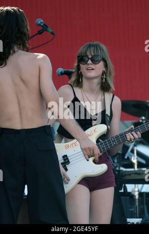 Le groupe Maneskin pendant le 'Aperol Happy togheter Live à Venise, Italie, 1 juillet 2019 Banque D'Images